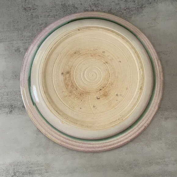 Lee Segal Studio Art Pottery Signed Handmade Multicolor Swirl 14" Platter - Picture 6 of 8